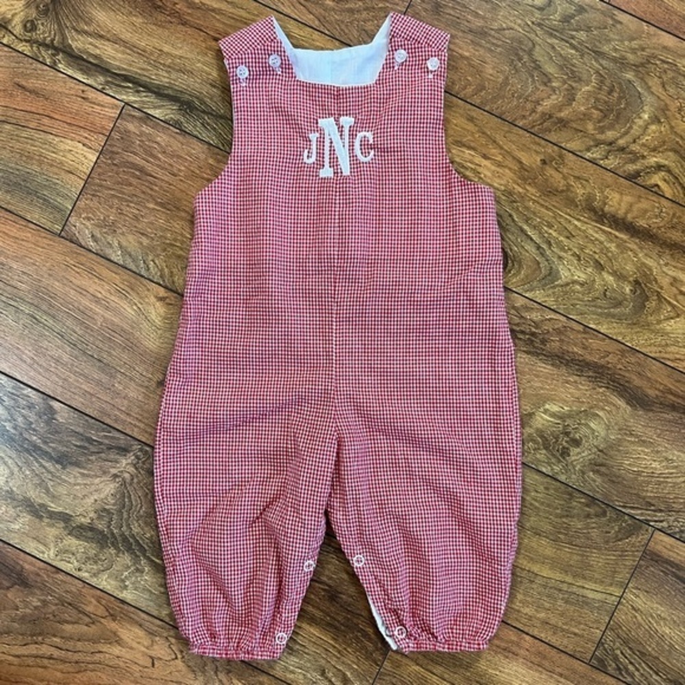 Chabre monogrammed initials baby boy smock B6-25